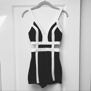 Color-block romper